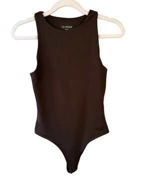 SWS Contour Brown Sleeveless Body Suit Size S Minimalist Neutral Stretch